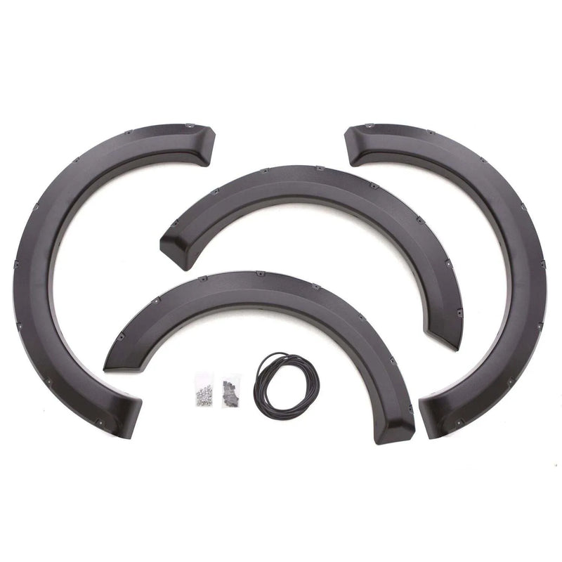 LUND RX-Rivet Style Textured Elite Series Fender Flares (F-150 Ex Raptor 09-14) - Black 4PC — fits Ford F-150 Gen 7