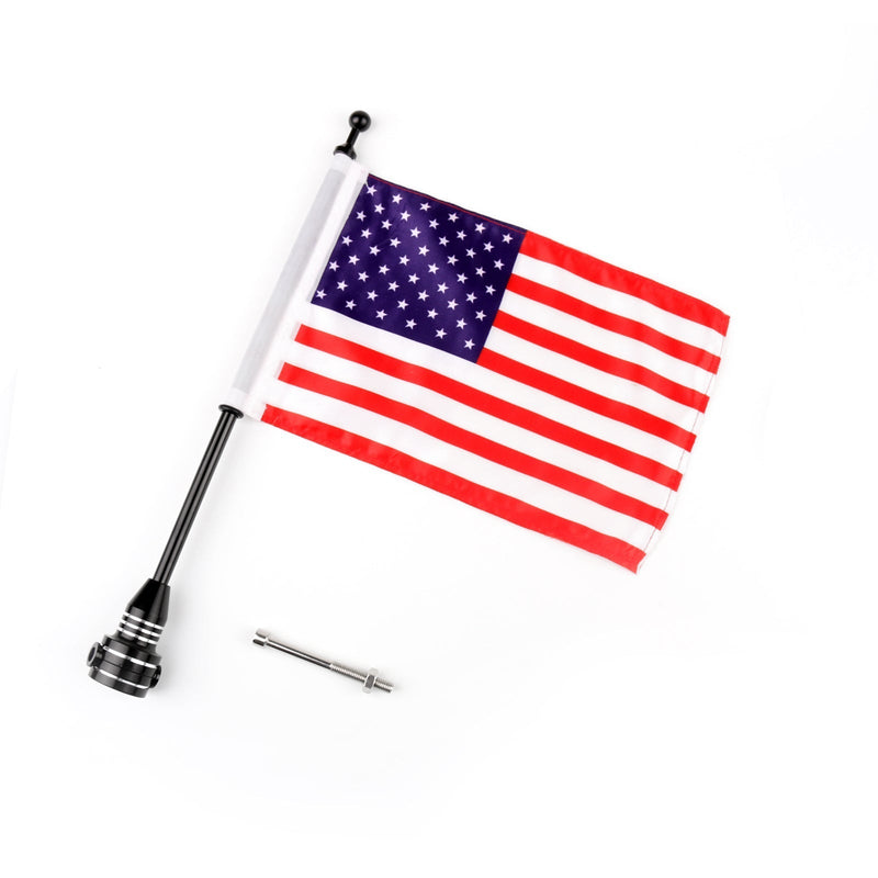 Harley Generic Custom Motorcycle Rear Side Mount Flag Pole with USA Flag