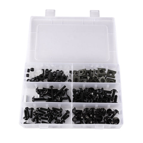 Honda Kawasaki Yamaha Suzuki Generic 177PCS Motorcycle Sportbike Windscreen Fairing Bolts Kit Fastener Clips Screws