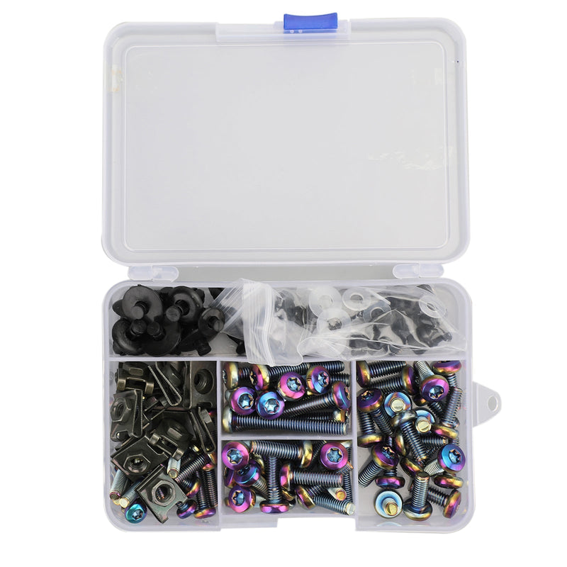 173PCS Burnt Titanium Windscreen Fairing Bolt Kit Fastener Clip Screw Motorcycle Generic