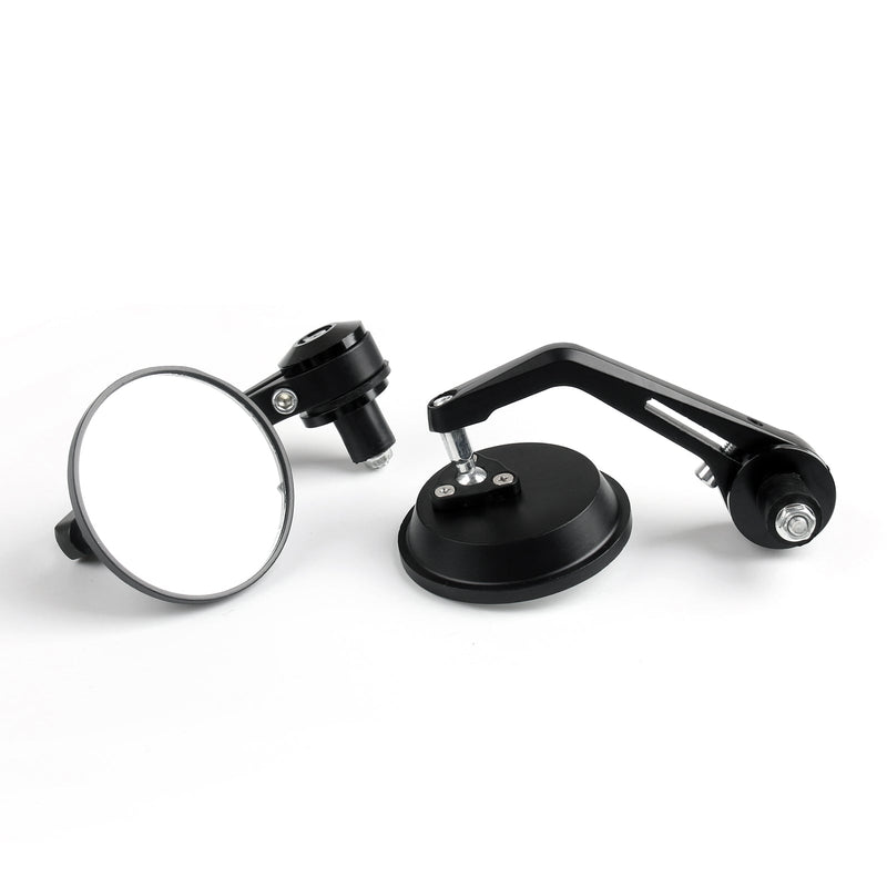 Cafe Racer Generic 1Pair CNC Motorcycle 3 Round Side Mirror 7/8 Handlebar End
