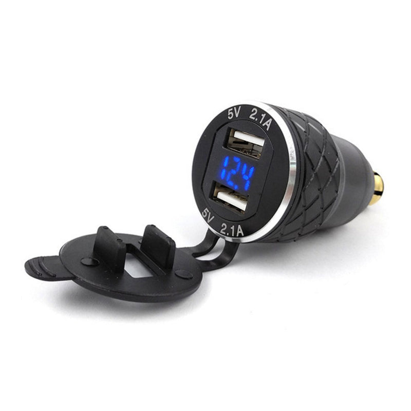 BMW Motorbike EU Plug Generic Motorcycle Dual USB Charger DIN Socket Voltmeter