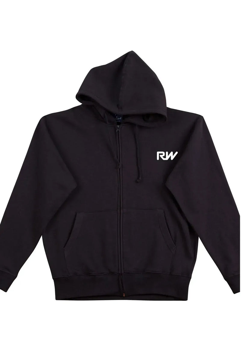 Raceworks Black/White Zip Up Hoodie - Large