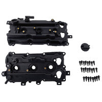 2 Pcs Valve Cover With Gasket & Cap Fit For Nissan Altima Pathfinder Maxima Murano Infiniti JX QX60 VQ35HR 13264-9N00A 13264-9N00B