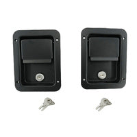 2 x Large Paddle Handle Lock Latch Pair Black Powdercoated Caravan Truck Toolbox