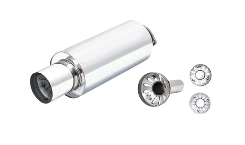 XForce Universal 7in Cannon Muffler - 3in Inlet/4.5in Straight-Cut Tip
