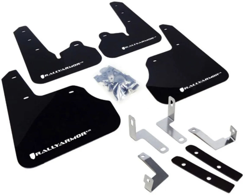 Rally Armor UR Rally Mud Flap (Impreza 12-14) Black/White Logo — fits Subaru Impreza