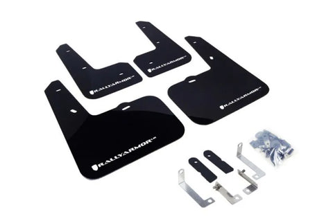 Rally Armor UR Rally Mud Flap (BRZ/86) Black/White Logo — fits Subaru BRZ