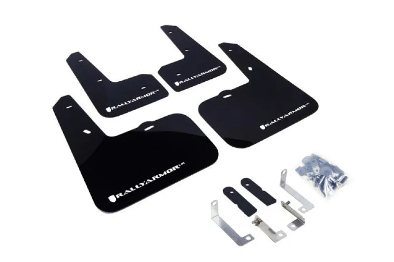 Rally Armor UR Rally Mud Flap (BRZ/86) Black/White Logo — fits Subaru BRZ