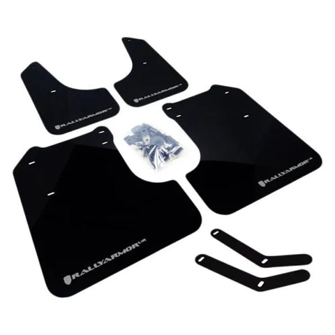 Rally Armor UR Rally Mud Flap (WRX 08-10) Black/White Logo — fits Subaru Impreza