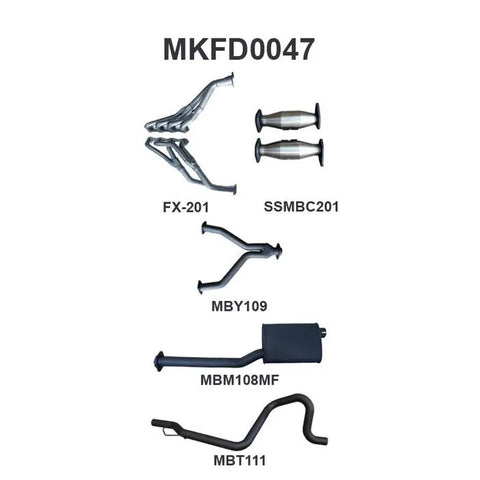 Manta Performance Single 2.5in Full System with Extractors (Falcon AU 98-02) — fits Ford Falcon