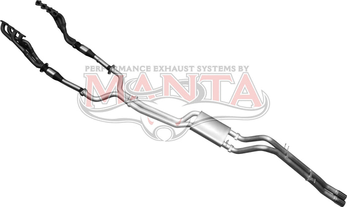 Manta Performance Dual 2.5in Exhaust with Extractors Muffler/Tailpipe (Falcon BA/BF 02-08) — fits Ford Falcon