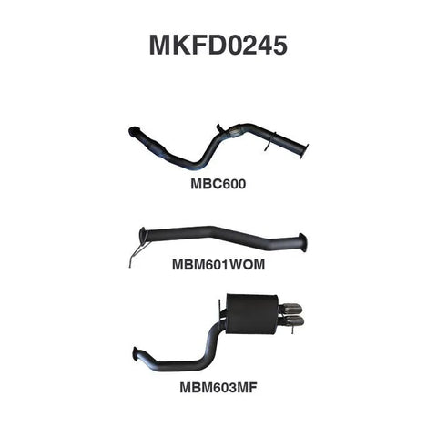 Manta Performance Rear Cat Pipe Only Center & Dual Exit Muffler (Territory SZ 11-16) — fits Ford Territory Rwd