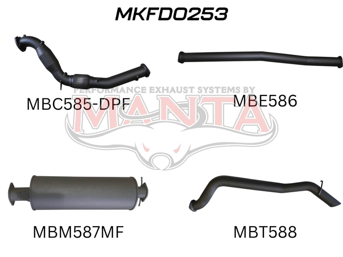 Manta Performance Turbo Back with Cat (Ranger PX2 15-18) — fits Ford Ranger