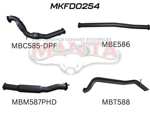 Manta Performance Turbo Back with Cat - Hotdog (Ranger PX2 15-18) — fits Ford Ranger