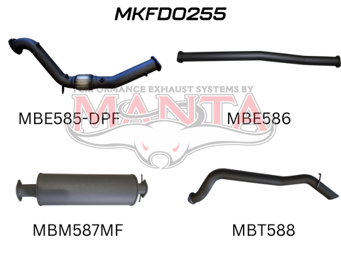 Manta Performance Turbo Back without Cat - Muffler (Ranger PX2 15-18) — fits Ford Ranger