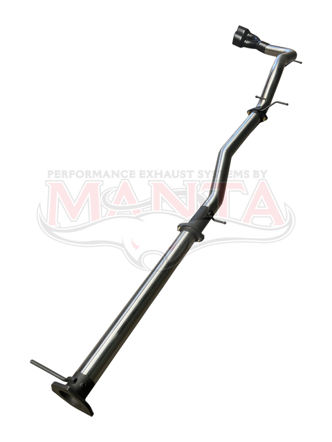 Manta Performance 3in DPF Back Without Mufflers,Twin Black Tip Side Exit (Next Gen T6.2 Ranger V6)