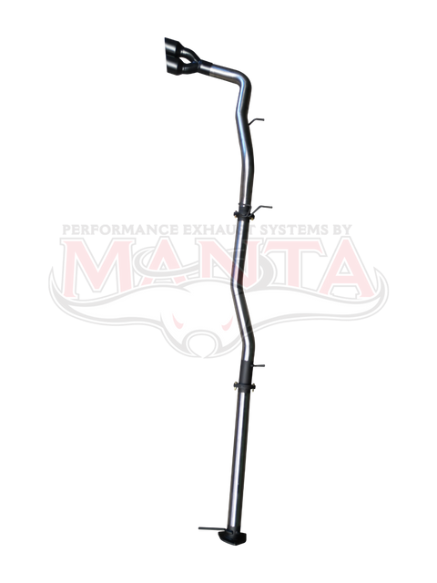 Manta Performance 3in DPF Back Without Mufflers,Twin Black Tip Side Exit (Next Gen T6.2 Ranger V6)