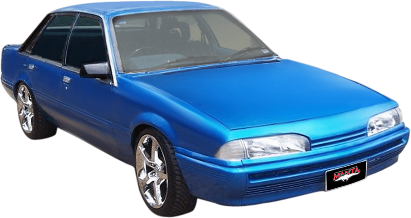 Manta Performance Single 2.5in Full System with Extractors Aluminised Steel - Quiet (Commodore VL 86-88) — fits Hol...