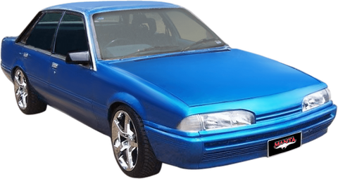 Manta Performance Single 2.5in Full System with Extractors Aluminised Steel - Medium (Commodore VL 86-88) — fits Ho...