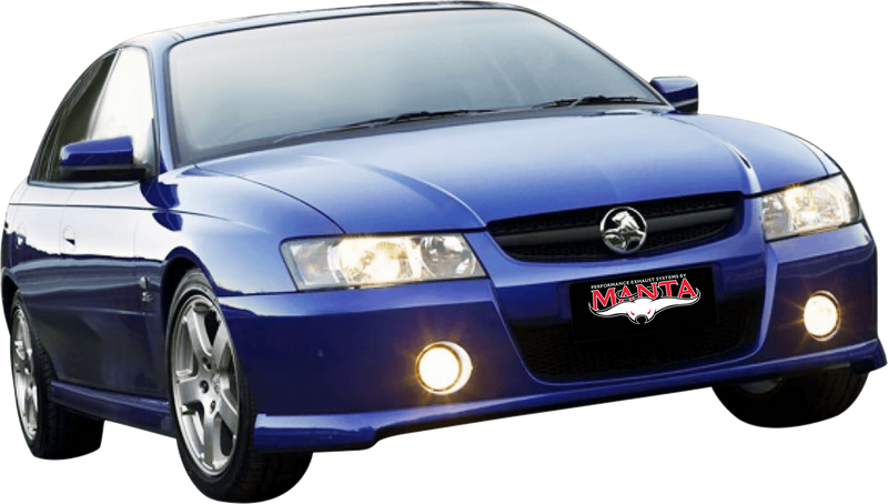 Manta Performance Single 2.5in Full System with Extractors Aluminised Steel - Medium (Commodore VZ 04-06) — fits Ho...