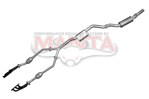 Manta Performance 3in Exhaust with Extractors Muffler/Muffler (Commodore VZ 04-06) — fits Holden Commodore