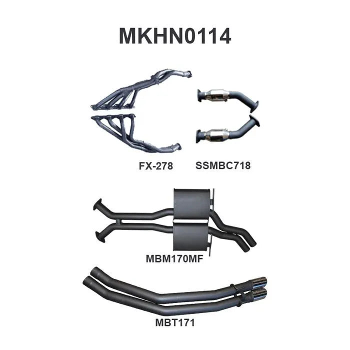Manta Performance Dual 2.5in Exhaust with Extractors Muffler/Tailpipe (Commodore VT 97-00)