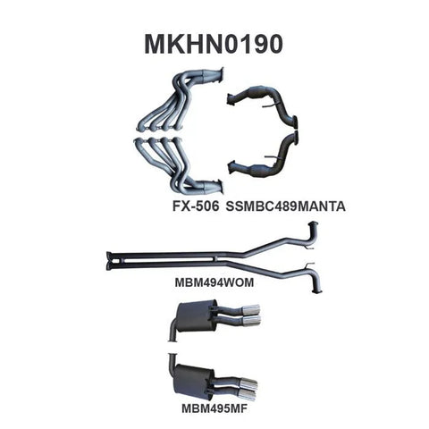 Manta Performance 2.5in Exhaust with Extractors WOM/Muffler (Commodore VE/Maloo 13-17) — fits Holden Commodore