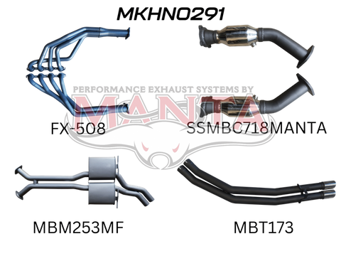 Manta Performance Dual 2.5in Exhaust with Extractors Muffler/Tailpipe (Statesman WH 99-03) — fits Holden Statesman