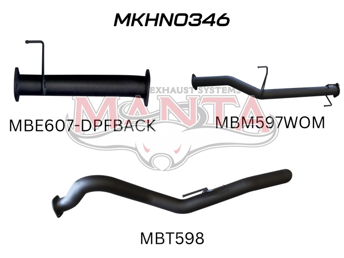 Manta Performance 3in DPF Back Exhaust (Colorado RG 12-16) — fits Holden Colorado