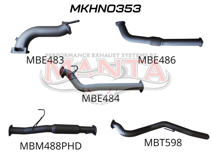 Manta Performance Non CR without Cat & with Hotdog (Rodeo RA 03-08) — fits Holden Rodeo