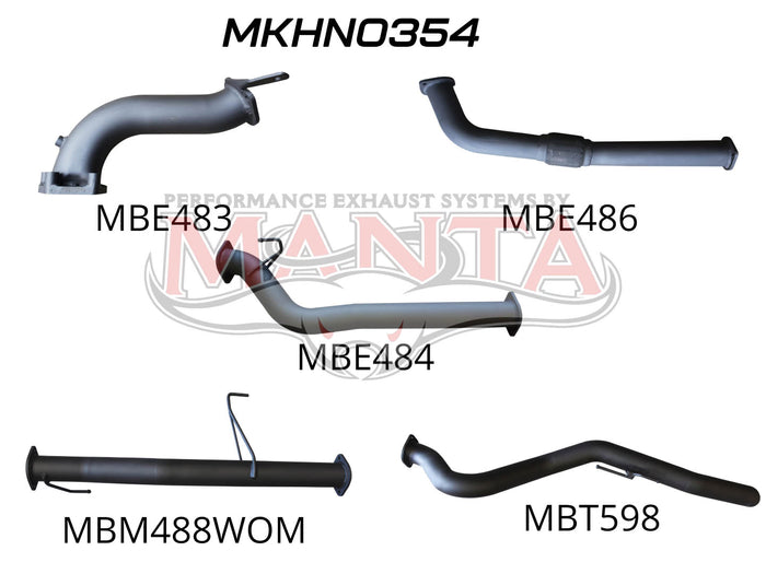 Manta Performance Non CR without Cat & without Muffler (Rodeo RA 03-08) — fits Holden Rodeo