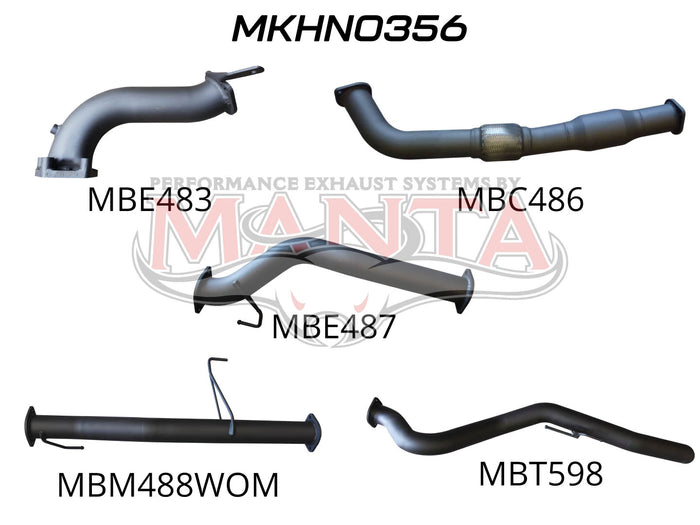 Manta Performance Non CR with Cat & without Muffler (Rodeo RA 03-08) — fits Holden Rodeo
