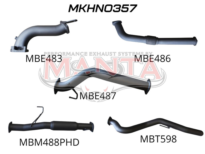 Manta Performance Non CR without Cat & with Hotdog (Rodeo RA 03-08) — fits Holden Rodeo