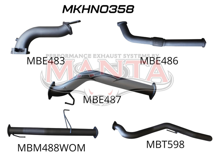 Manta Performance Non CR without Cat & without Muffler (Rodeo RA 03-08) — fits Holden Rodeo