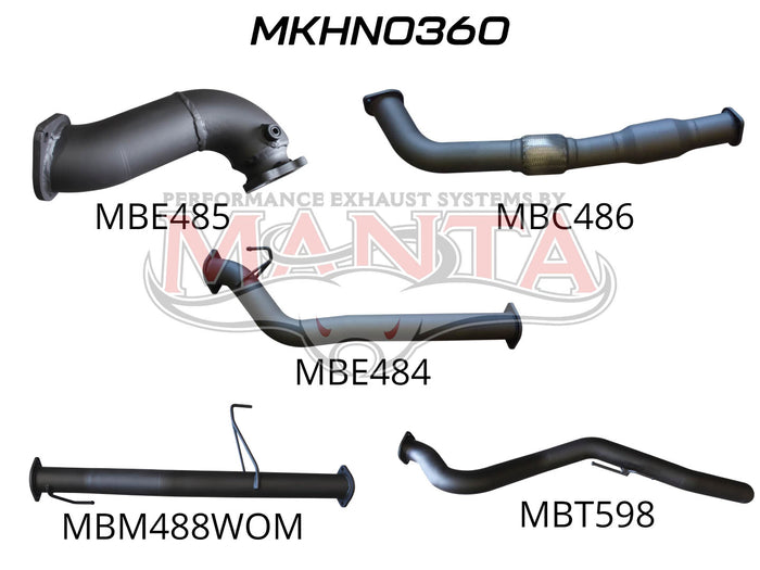 Manta Performance CRD with Cat & without Muffler (Rodeo RA 03-08) — fits Holden Rodeo