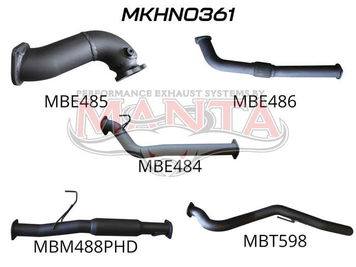 Manta Performance CRD without Cat & with Hotdog (Rodeo RA 03-08) — fits Holden Rodeo