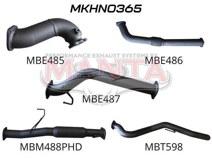 Manta Performance CRD without Cat & with Hotdog (Rodeo RA 03-08) — fits Holden Rodeo