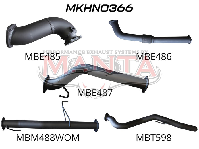 Manta Performance CRD without Cat & without Muffler (Rodeo RA 03-08) — fits Holden Rodeo