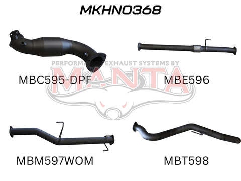 Manta Performance DPF 3in Turbo Back with Cat & without Muffler (Colorado RG 12-16) — fits Holden Colorado