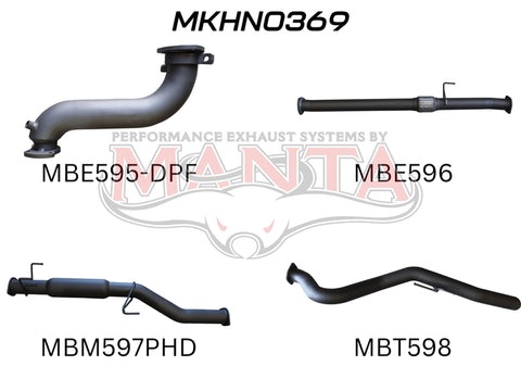 Manta Performance DPF 3in Turbo Back without Cat & with Hotdog (Colorado RG 12-16) — fits Holden Colorado