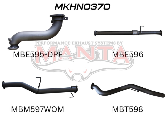Manta Performance DPF 3in Turbo Back without Cat & without Muffler (Colorado RG 12-16) — fits Holden Colorado
