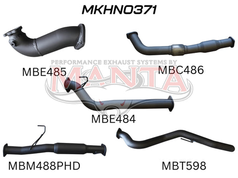 Manta Performance Exhaust Full System with Cat & with Hotdog (Colorado RC 08-10) — fits Holden Colorado