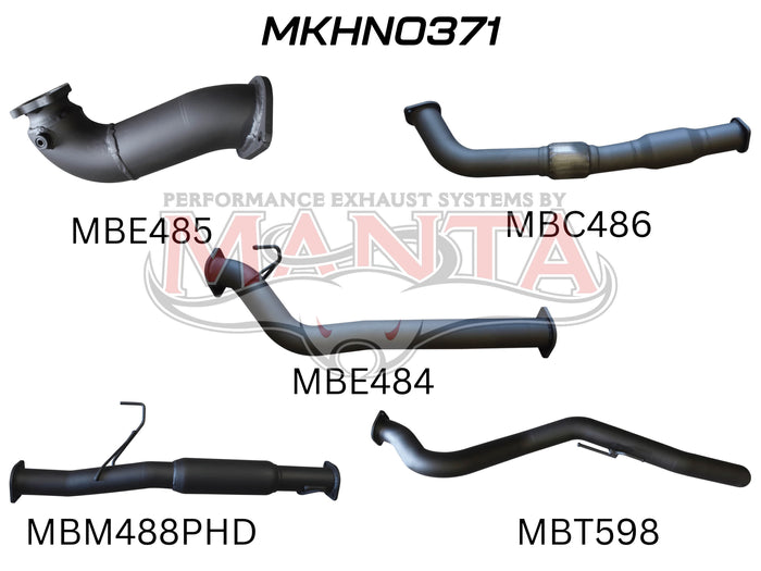 Manta Performance Exhaust Full System with Cat & with Hotdog (Colorado RC 08-10) — fits Holden Colorado