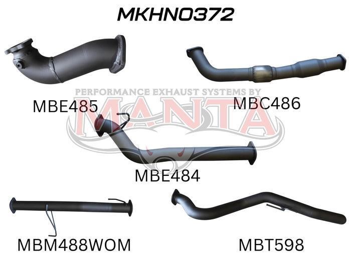 Manta Performance Exhaust Full System with Cat & without Muffler (Colorado RC 08-10) — fits Holden Colorado