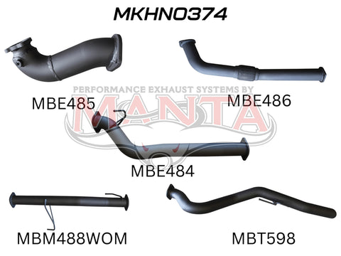 Manta Performance Exhaust Full System without Cat & without Muffler (Colorado RC 08-10) — fits Holden Colorado