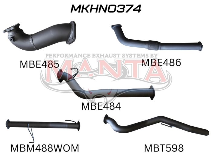 Manta Performance Exhaust Full System without Cat & without Muffler (Colorado RC 08-10) — fits Holden Colorado