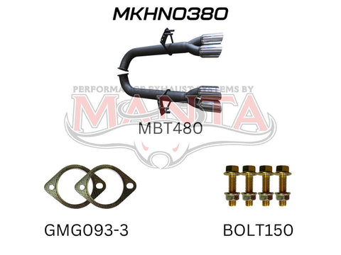 Manta Performance Dual 3in Tail Pipes Muffler Delete Kit (Commodore VE/Maloo 13-17) — fits Holden Commodore