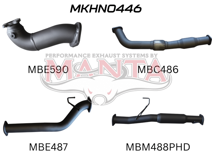 Manta Performance Exhaust Full System with Cat & with Hotdog (Colorado RC 10-12) — fits Holden Colorado