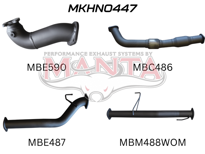 Manta Performance Exhaust Full System with Cat & with Muffler (Colorado RC 10-12) — fits Holden Colorado